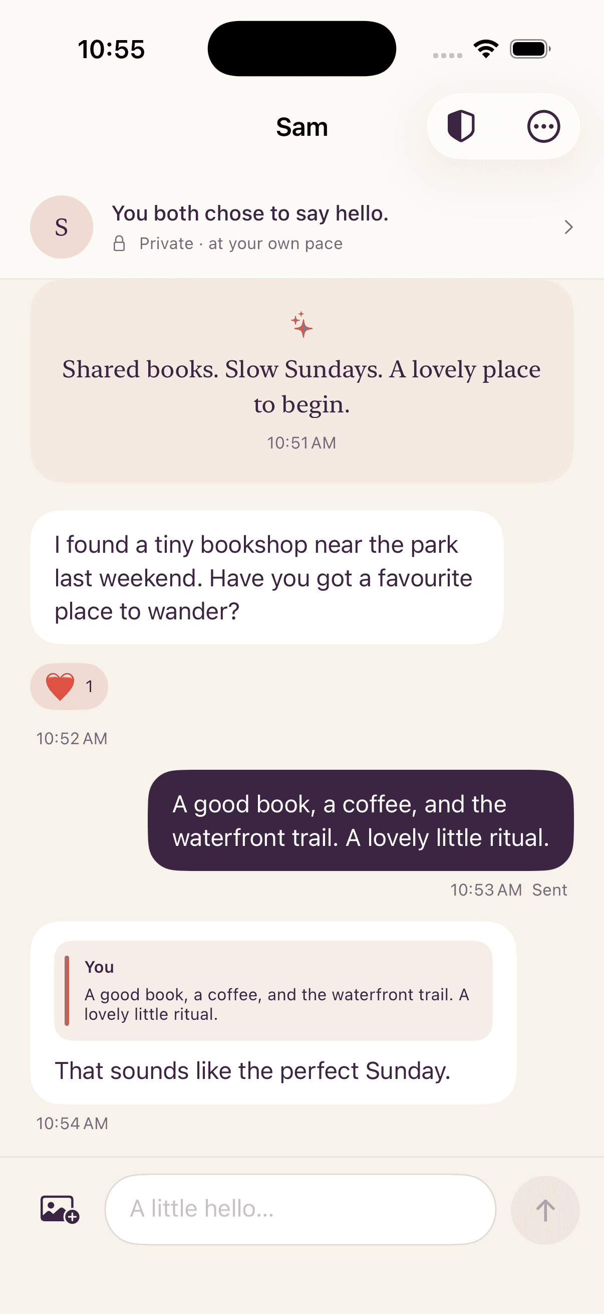 A chat between two matched people